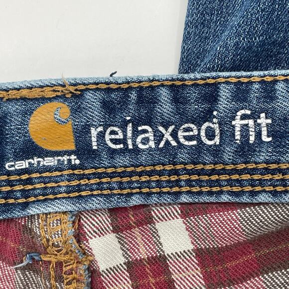 Carhartt Women's Relaxed Fit Flannel Lined Straight Jeans, Sz 12 Reg. Chore Work - Picture 9 of 11